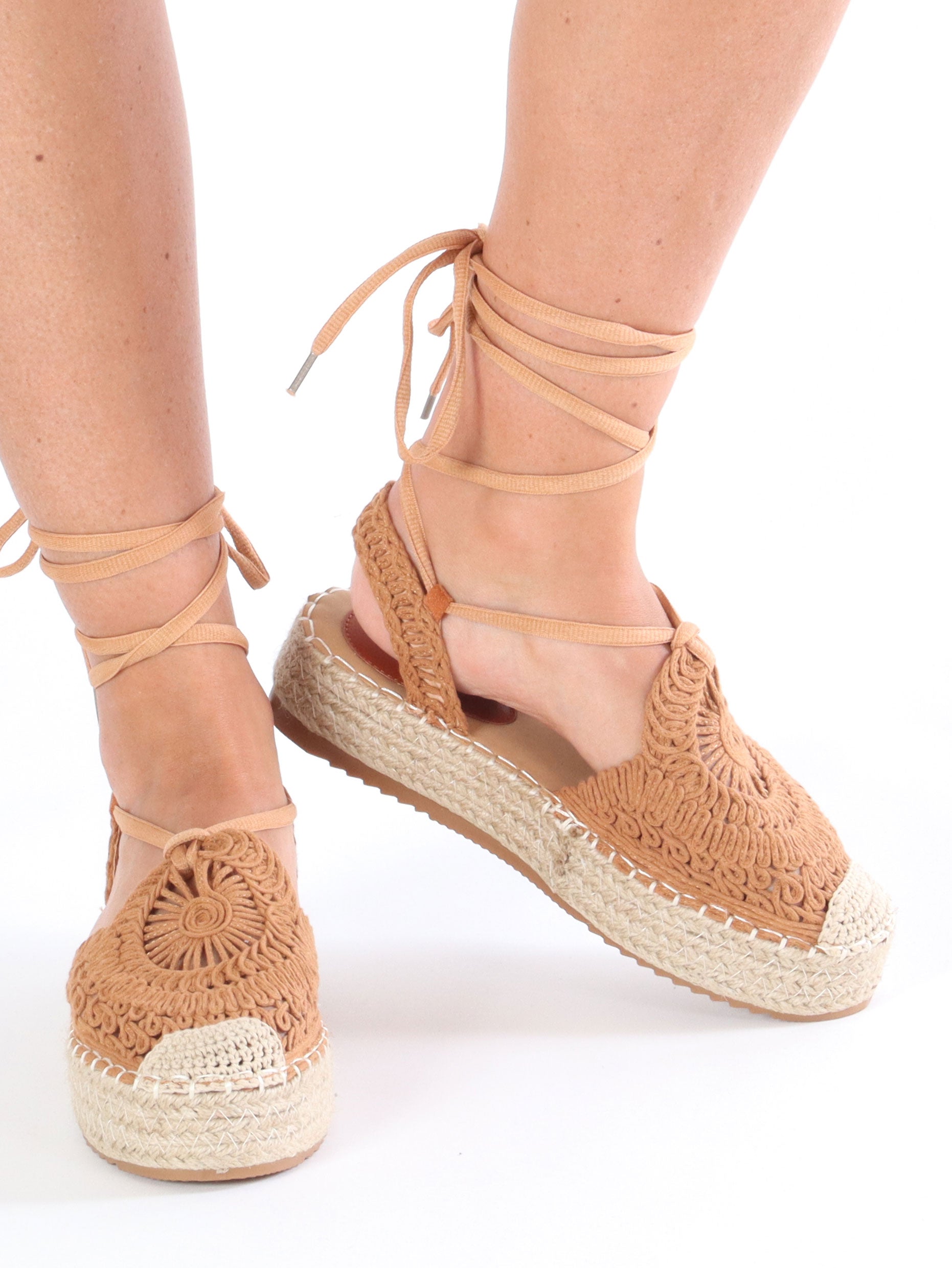 Esly - Espadrillos med tyk sål og snøre